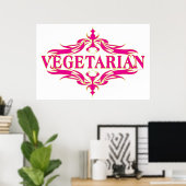 Fancy in roze - groenten poster (Thuiskantoor)