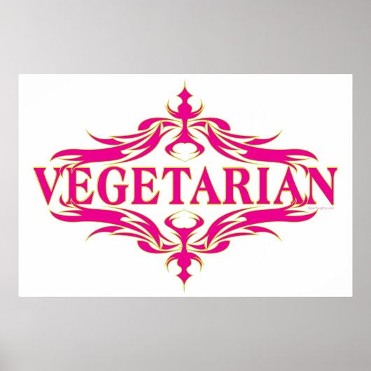 Fancy in roze - groenten poster (Voorkant)