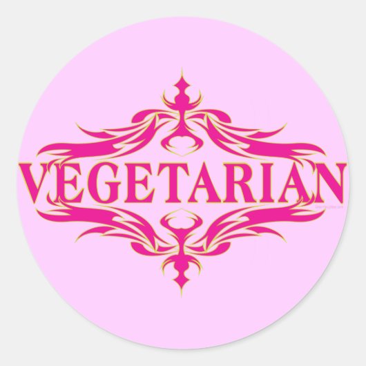 Fancy in roze - groenten ronde sticker (Voorkant)