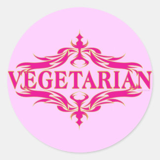 Fancy in roze - groenten ronde sticker