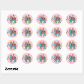 fancy Indische olifant Ronde Sticker (Vel)