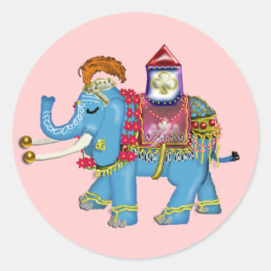 fancy Indische olifant Ronde Sticker