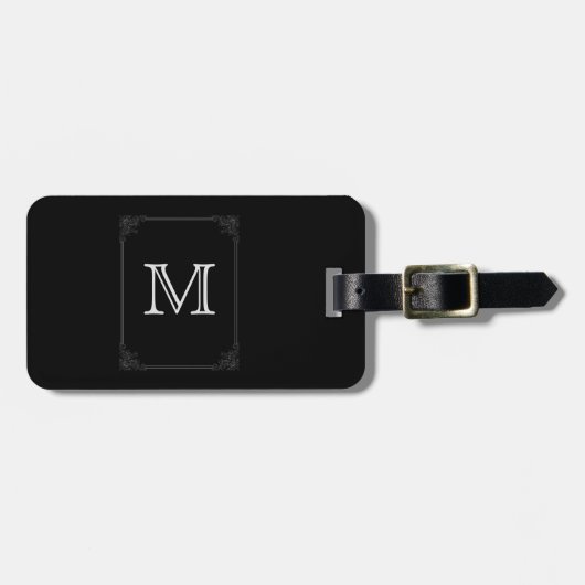 Fancy ingelijste Monogram Gepersonaliseerde Inform Bagagelabel (Voorkant horizontaal)