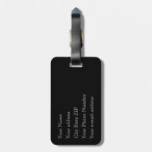 Fancy ingelijste Monogram Gepersonaliseerde Inform Bagagelabel (Achterkant verticaal)