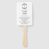 Fancy Initialen BEWERKBAAR KLEUR bruiloft programm Handwaaier (Voorkant)