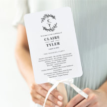 Fancy Initialen BEWERKBAAR KLEUR bruiloft programm