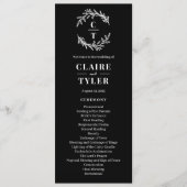 Fancy Initialen BEWERKBAAR KLEUR bruiloft programm Programmakaart (Voorkant)