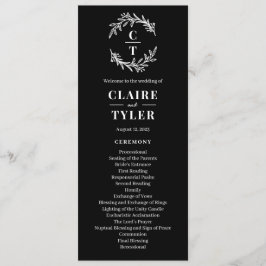 Fancy Initialen BEWERKBAAR KLEUR bruiloft programm Programmakaart