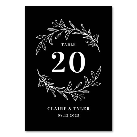 Fancy Initialen BEWERKBAAR KLEURentabel nummer Kaart (Voorkant)