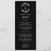 Fancy Initialen BEWERKBARE KLEUR Bruiloft Menu Kaa (Voorkant)