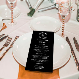 Fancy Initialen BEWERKBARE KLEUR Bruiloft Menu Kaa