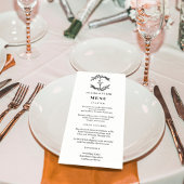 Fancy Initialen BEWERKBARE KLEUR Bruiloft Menu Kaa