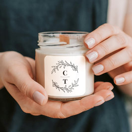 Fancy Initialen bewerkbare kleur bruiloft stickers