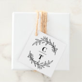 Fancy Initialen BEWERKBARE KLEUR Monogram Favor Ta Bedankjes Labels (In situ)