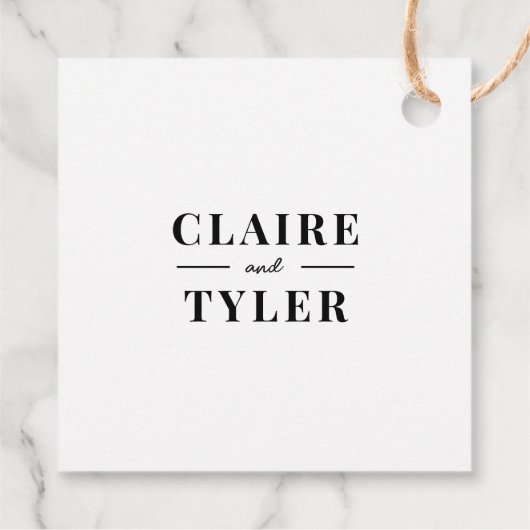 Fancy Initialen BEWERKBARE KLEUR Monogram Favor Ta Bedankjes Labels (Achterkant)