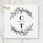 Fancy Initialen BEWERKBARE KLEUR Monogram Favor Ta Bedankjes Labels (Voorkant)