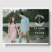 Fancy Initialen bruiloft foto gastenboek (Voorkant)