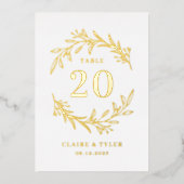 Fancy Initialen ECHTE FOLIE Tafelnummer Kaart (Voorkant)