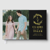 Fancy Initialen Folie bruiloft gastenboek (Voorkant)