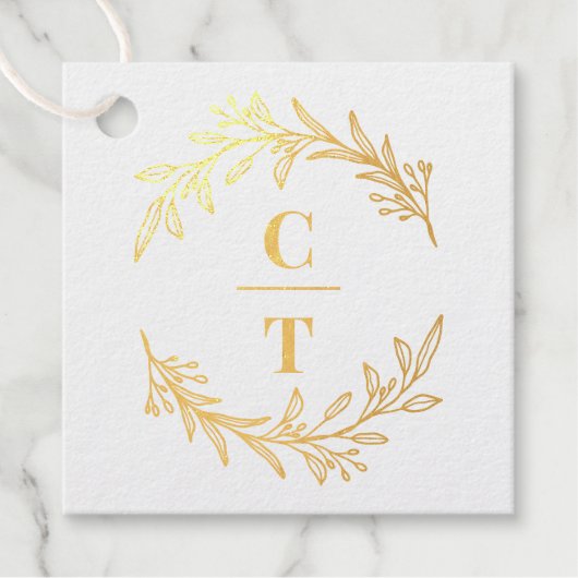 Fancy Initialen FOLIE Monogram bruiloft gunst Labe Bedankjes Labels (Voorkant)