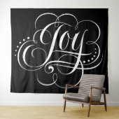 Fancy JOY Calligrafie met Elegant Black Wandkleed (In Situ (horizontaal))