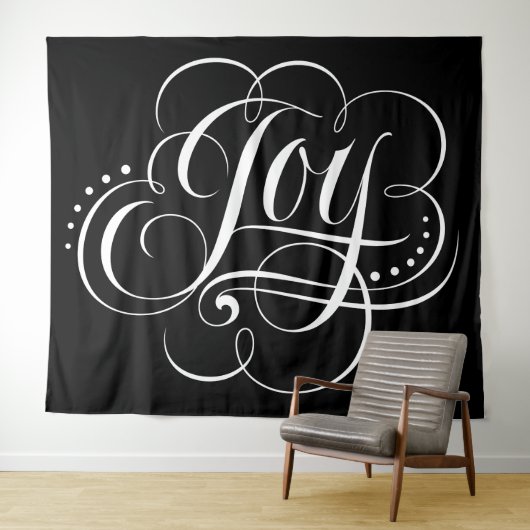 Fancy JOY Calligrafie met Elegant Black Wandkleed (In Situ (horizontaal))