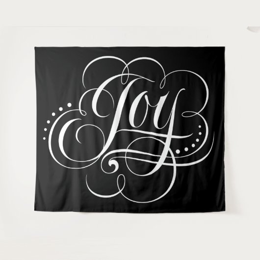 Fancy JOY Calligrafie met Elegant Black Wandkleed (Voorkant (horizontaal))