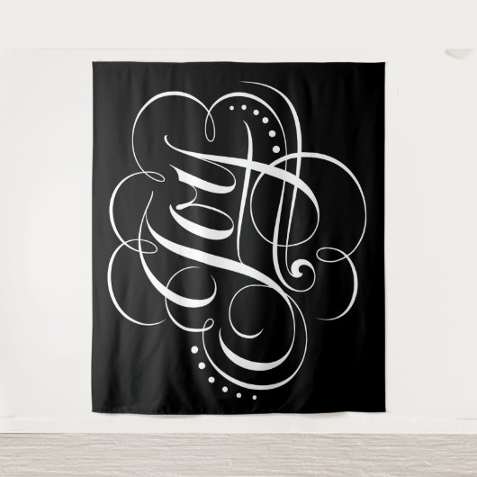 Fancy JOY Calligrafie met Elegant Black Wandkleed (Voorkant)