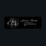 Fancy Joy Christmas Kalligrafie Lettering in Wit Etiket<br><div class="desc">Dit label is mooi op zich maar past ook bij de kaarten,  stickers en portokosten die ontworpen zijn om als set bij elkaar te horen. Er zijn verschillende versies. Zie het collectie met deze belettering in onze winkel 26_Characters,  onder de Joy to the World-sectie van Kerstmis</div>