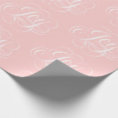 Fancy JOY Lettering - Modieuze Bleke Blush Pink Cadeaupapier (Hoek)