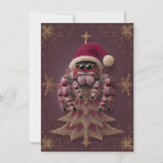 Fancy Jumping Spider Christmas Cards Feestdagenkaart (Voorkant)
