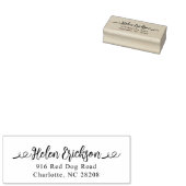 Fancy Kalligrafie Brush Adres Wood Art Stamp Rubberstempel (Gestempeld)