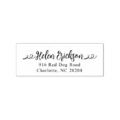 Fancy Kalligrafie Brush Adres Wood Art Stamp Rubberstempel (Afrduk)