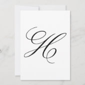 Fancy kalligrafie letter h monogram bruiloft kaart (Achterkant)