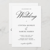 Fancy kalligrafie letter h monogram bruiloft kaart (Voorkant / Achterkant)