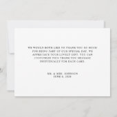 Fancy kalligrafie letter H monogram trouw Bedankkaart (Achterkant)