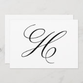 Fancy kalligrafie letter H monogram trouw Bedankkaart (Voorkant / Achterkant)