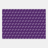 Fancy kalligrafie Monogram Royal Paarse Set Inpakpapier Vel (Voorkant)