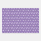 Fancy kalligrafie Monogram Royal Paarse Set Inpakpapier Vel (Voorkant 3)