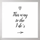 Fancy kalligrafie Op deze manier naar de bruiloft  Poster (Voorkant)