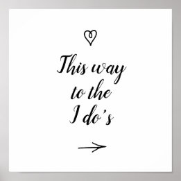 Fancy kalligrafie Op deze manier naar de bruiloft Poster