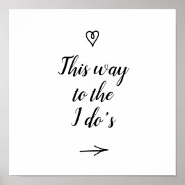 Fancy kalligrafie Op deze manier naar de bruiloft  Poster