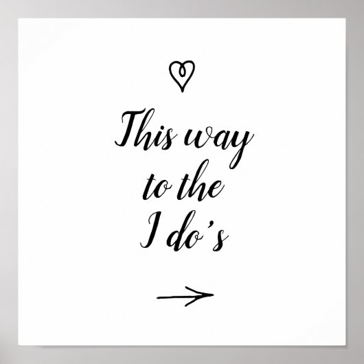 Fancy kalligrafie Op deze manier naar de bruiloft  Poster (Voorkant)