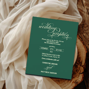 Fancy kalligrafie Wedding Receptie Budget Uitnodig