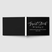Fancy kalligrafie zwart wit elegant gastenboek (Volledig)