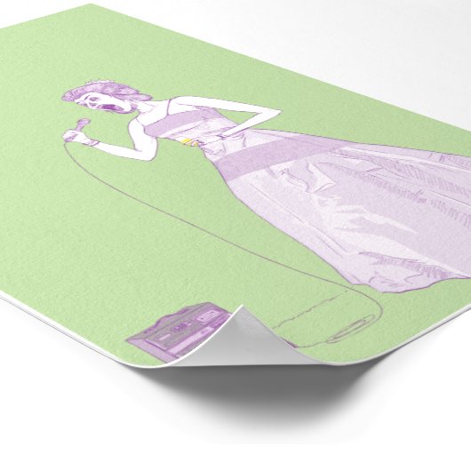 Fancy Karaoke Woman 4x6 Poster (Hoek)