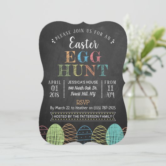 Fancy karton paasjacht kaart (Staand voorkant)