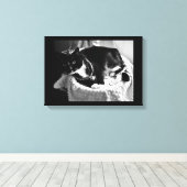 Fancy kat canvas afdruk (Insitu (Houten vloer))