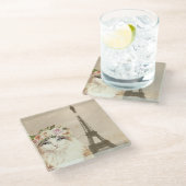 Fancy kat- en eiffeltoren glazen onderzetter (Schuin)