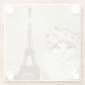 Fancy kat- en eiffeltoren glazen onderzetter (Achterkant)